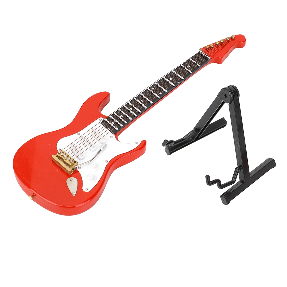Musical Instrument Music - ミニチュア赤いエレキギターモデル楽器工芸品装飾品ギフト
