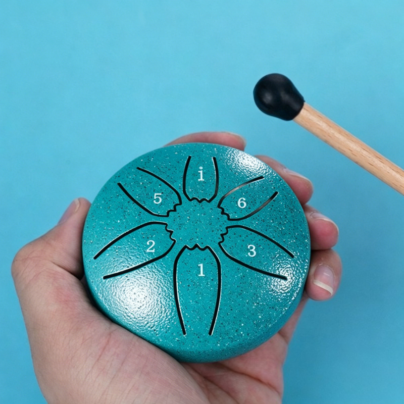 Musical Instrument Note - スチールタンドラム ポータブルレインドラム ハンドパンドラム 打楽器 3インチ 6音