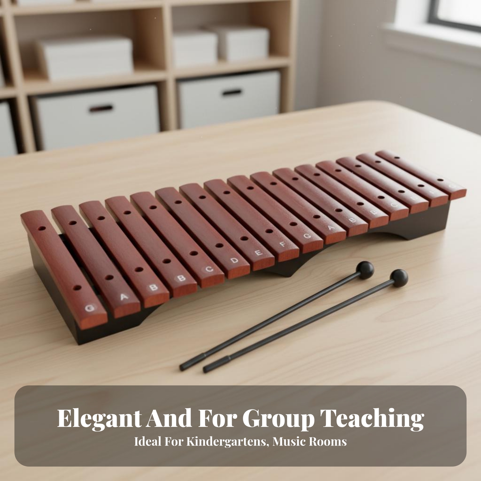Musical Instrument Note - 15音キシロフォン フェイクローズウッド仕上げ 音楽教育教材 木製キシロフォン 教育用子供向けハンドパーカッション