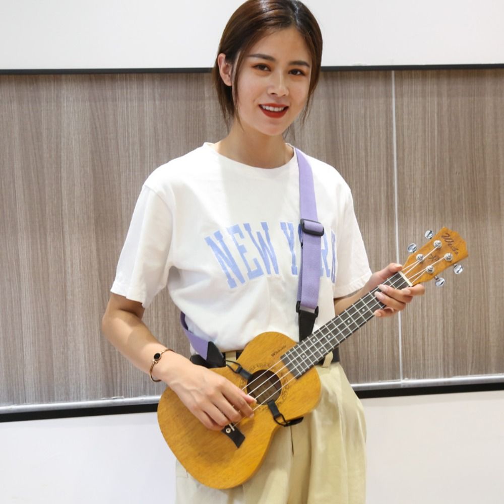 Musical Instrument Note - ポータブル耐久性のあるギターストラップナイロンハングネックウクレレストラップドリル不要の調節可能なギターショルダーストラップギターアクセサリー