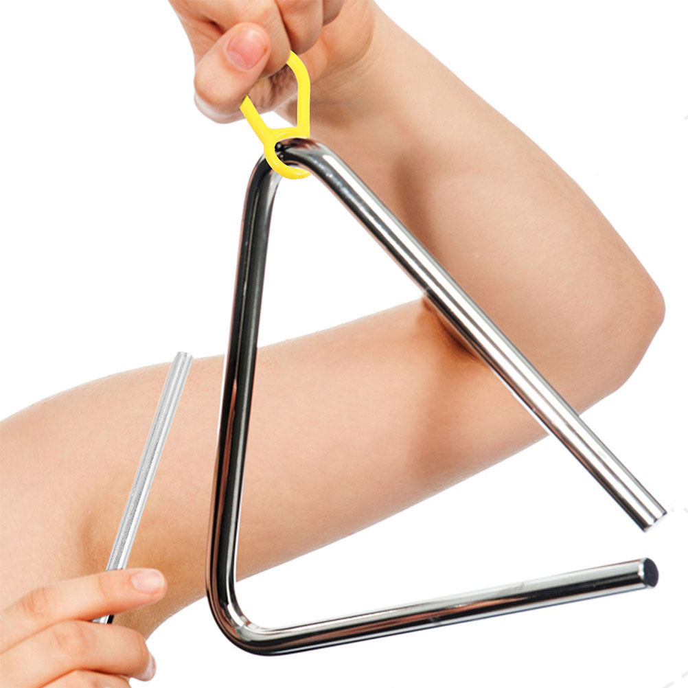Musical Instrument Triangle - 2 個の三角形鉄製パーカッションスティック安定性ハンドル快適なグリップクリアで鮮明なサウンド楽器マレットパフォーマンス