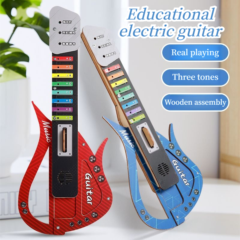 Musical Instrument Diy For Kids - 木製 DIY エレキギターキットおもちゃ子供演奏ギター材料キット自己組み立て教育楽器キッズギフト