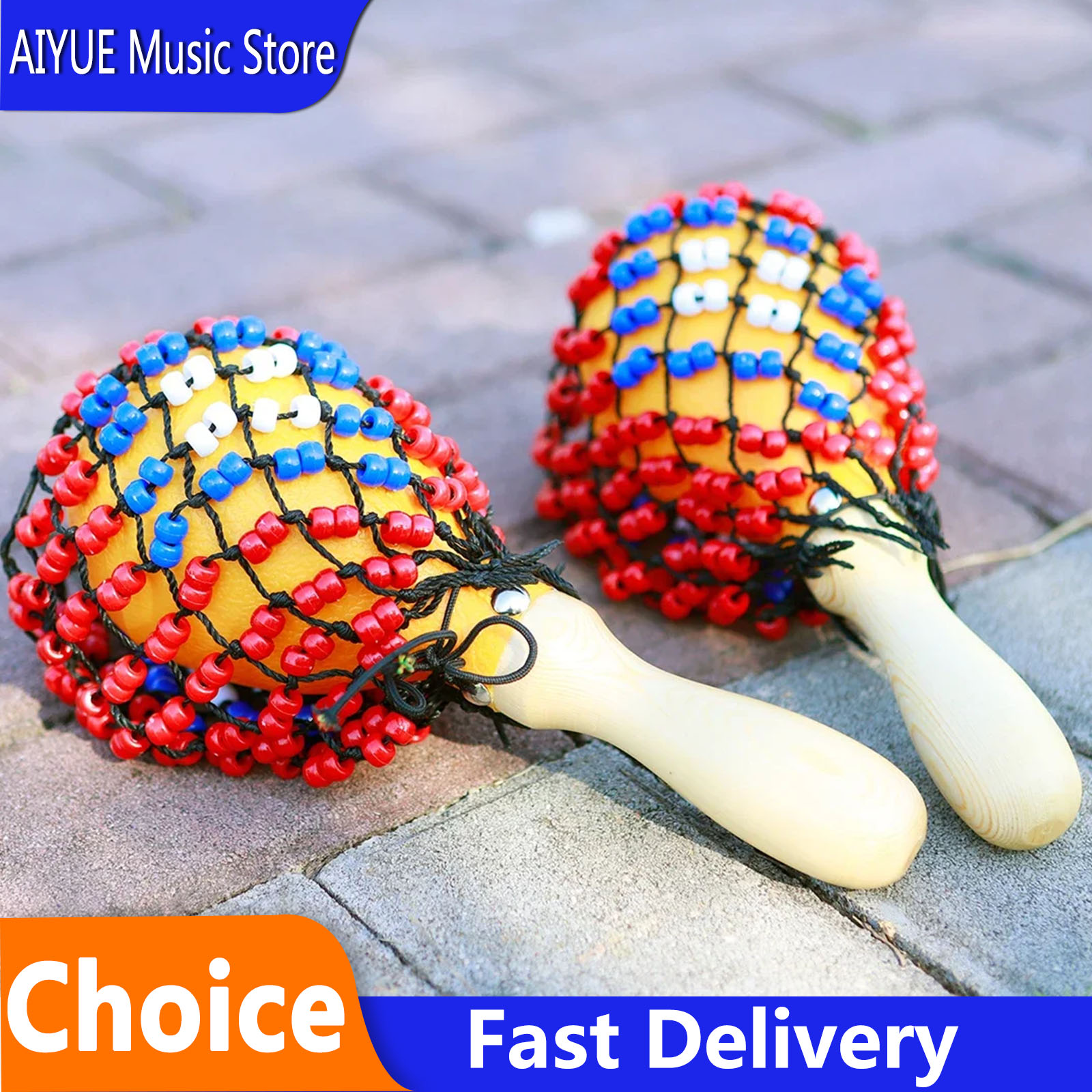 Musical Instrument Net - IRIN 2 個ハンドヘルドサンドハンマー Orff 楽器子供のための音楽啓蒙ツールパーティータンバリン教育ビーズネットドラム