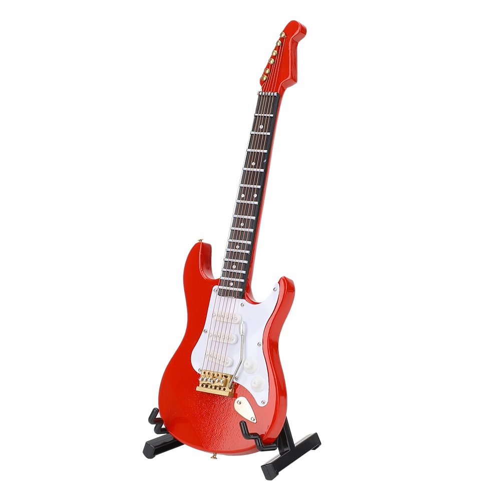 ミニチュア赤いエレキギターモデル楽器工芸品装飾品ギフト - Musical Instrument Music のレビューと価格