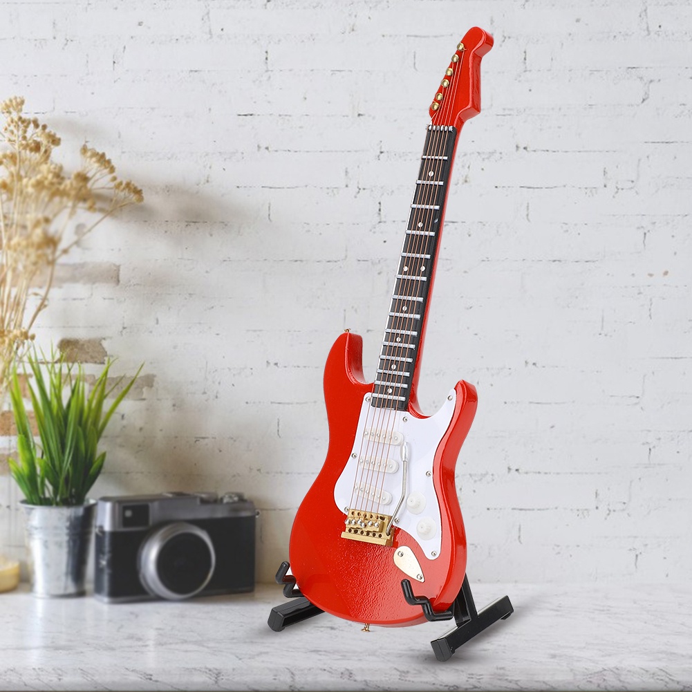 ミニチュア赤いエレキギターモデル楽器工芸品装飾品ギフト - Musical Instrument Music のレビューと価格