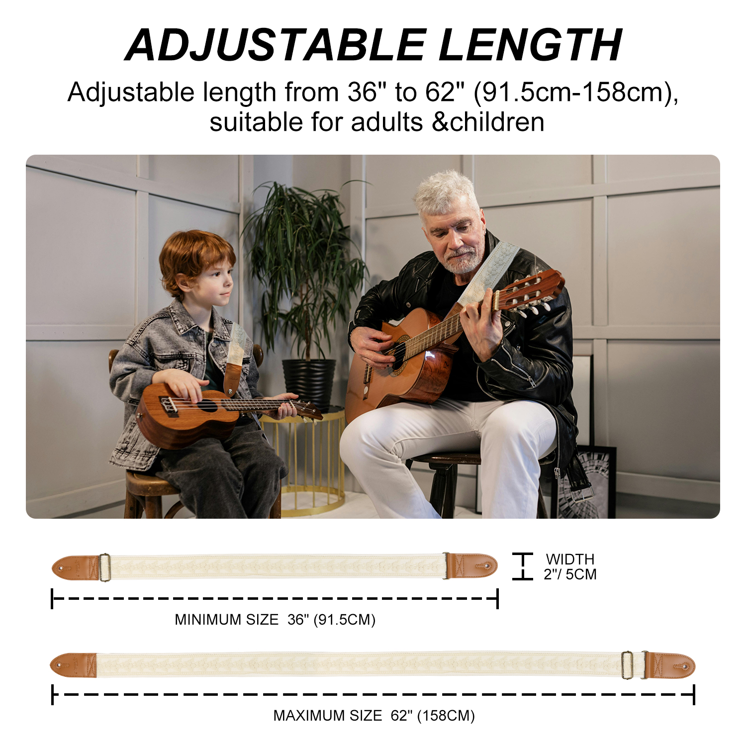 Foalsユニバーサル増粘および拡大レザーギターストラップ、 - Musical Instrument Note のレビューと価格