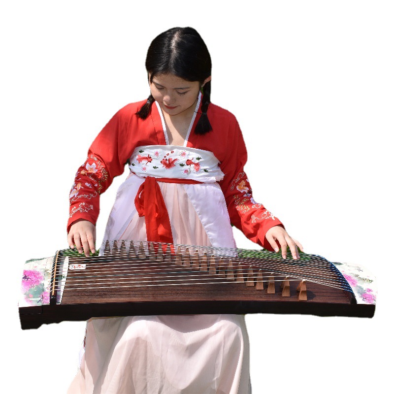 100 センチメートル弦付きミニ古筝カラフルな絵画ポータブル - Musical Instrument Guzheng のレビューと価格