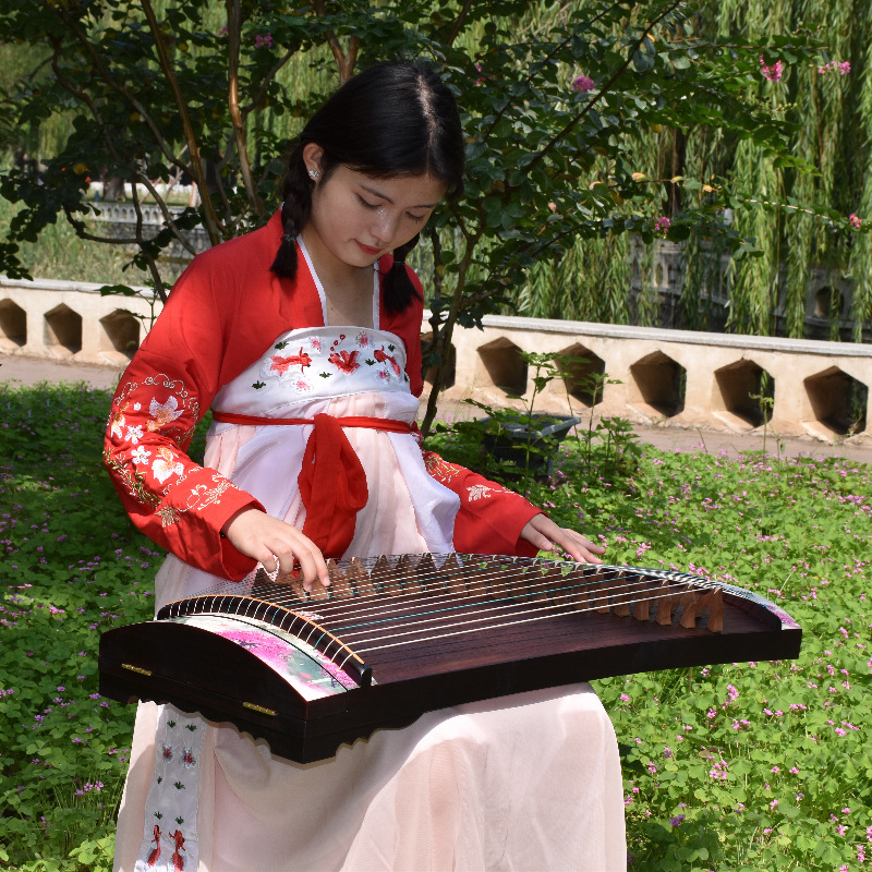 100 センチメートル弦付きミニ古筝カラフルな絵画ポータブル - Musical Instrument Guzheng のレビューと価格