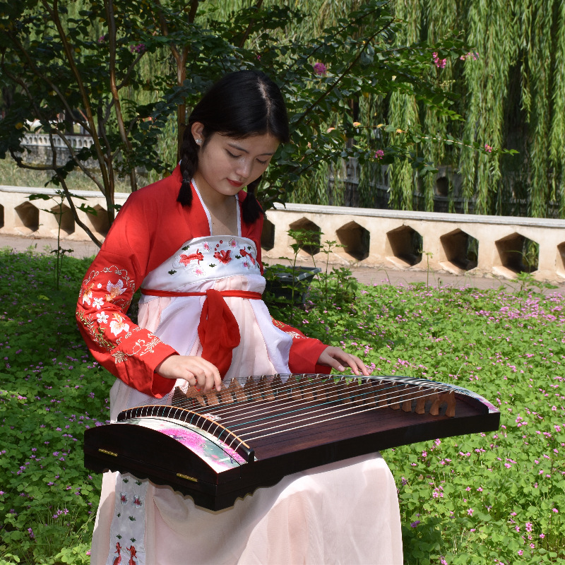 100 センチメートル弦付きミニ古筝カラフルな絵画ポータブル - Musical Instrument Guzheng のレビューと価格