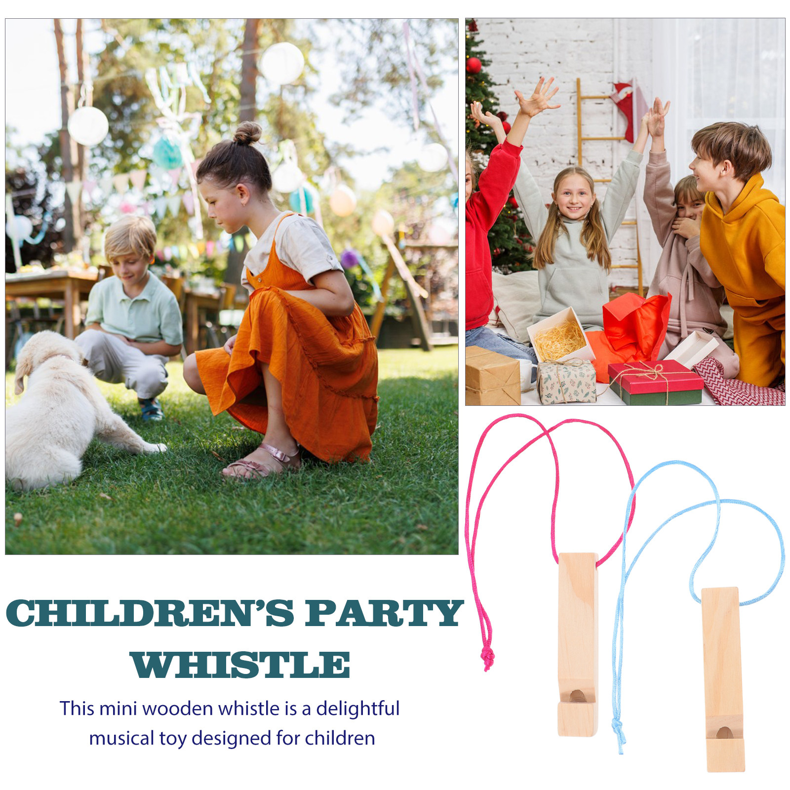 2個入りミニ木製ホイッスルDIY楽器子供用ポータブル吹奏玩具 - Musical Instrument Diy For Kids のレビューと価格