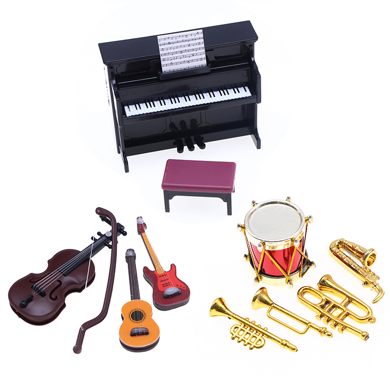 クラシックな1:12スケールのミニチュア楽器セット、ピアノ、 - Musical Instrument Like Piano のレビューと価格