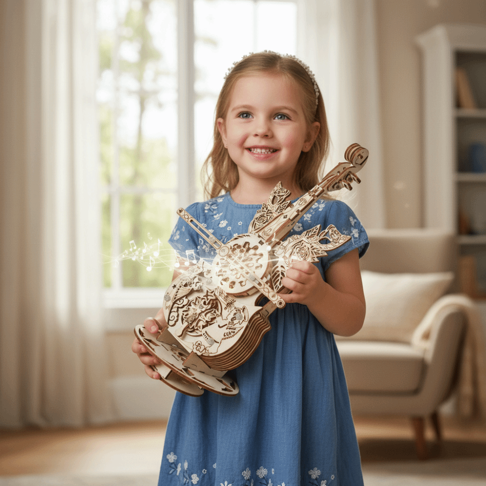 子供向け落書き可能な3Dパズル木製素材楽器組み立てDIY組み - Musical Instrument Diy For Kids のレビューと価格