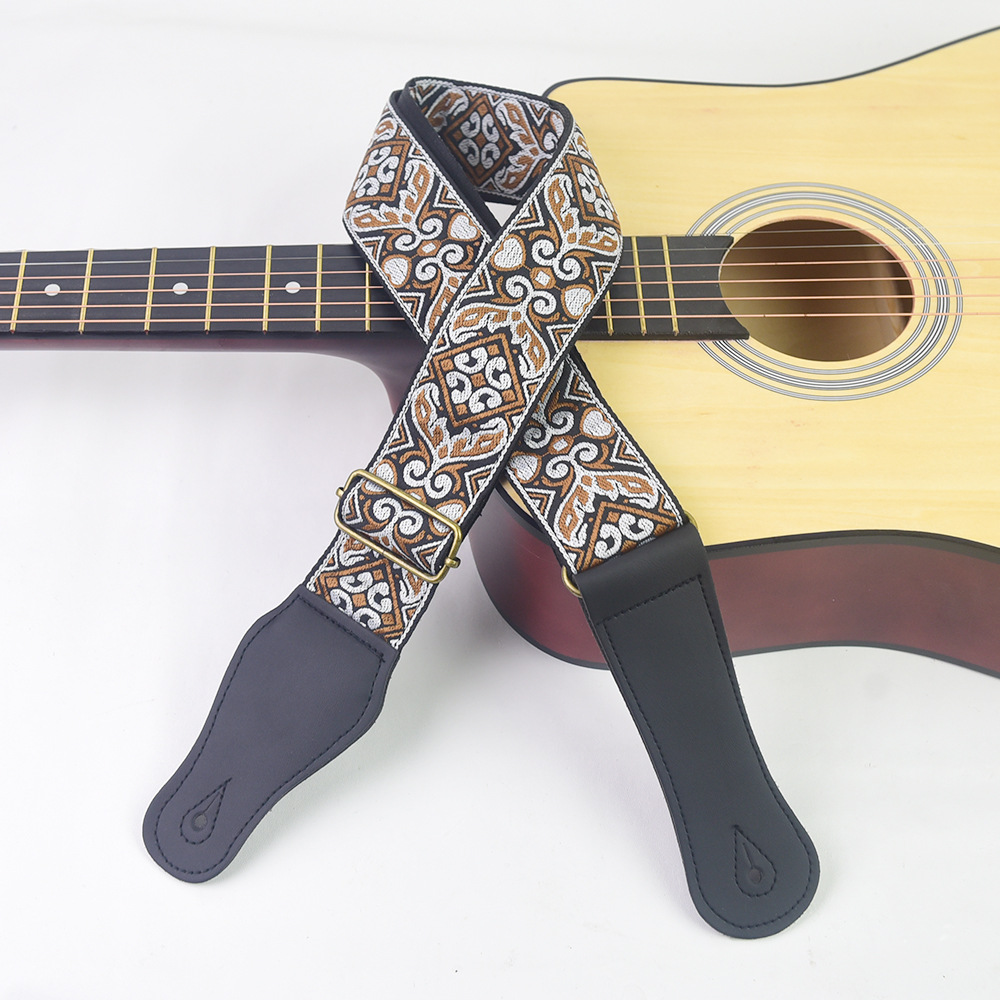 ギターストラップ刺繍プリントエスニックスタイル調節可能なギタ - Musical Instrument Note のレビューと価格