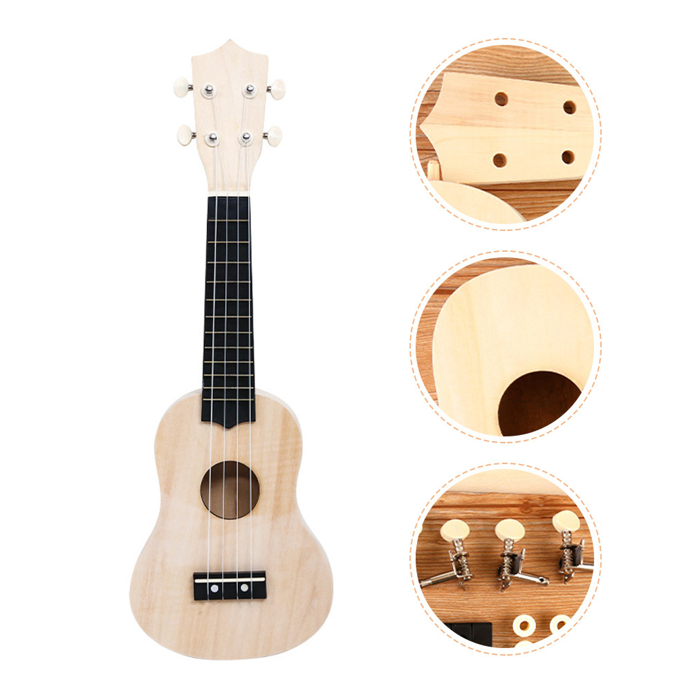 1 セット DIY 木製ウクレレ作成キット子供用クリエイティ - Musical Instrument Diy For Kids のレビューと価格