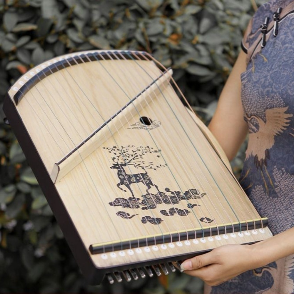 木製 21 弦ミニ Guzheng プロの指テクニックトレー - Musical Instrument Guzheng のレビューと価格