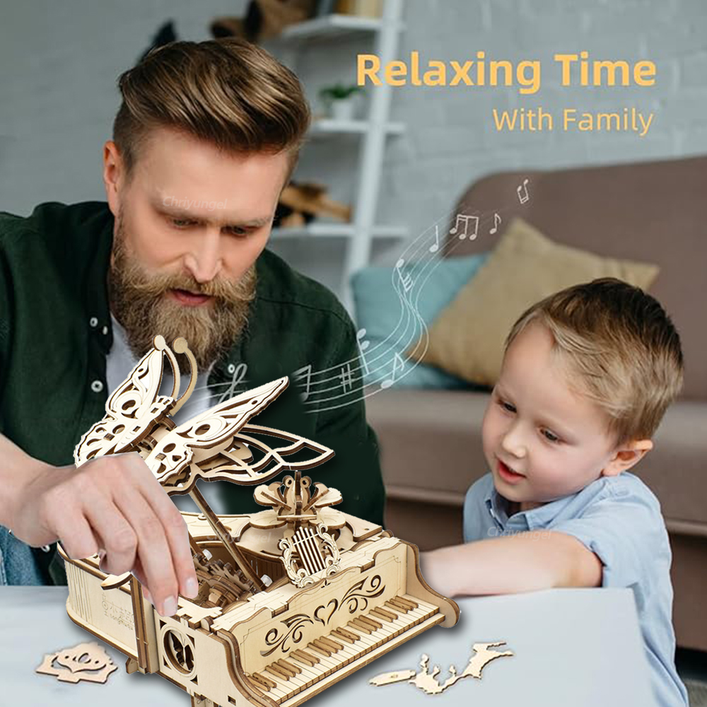 大人と子供のための3D木製パズルオルゴール,DIYモデルキッ - Musical Instrument Diy For Kids のレビューと価格