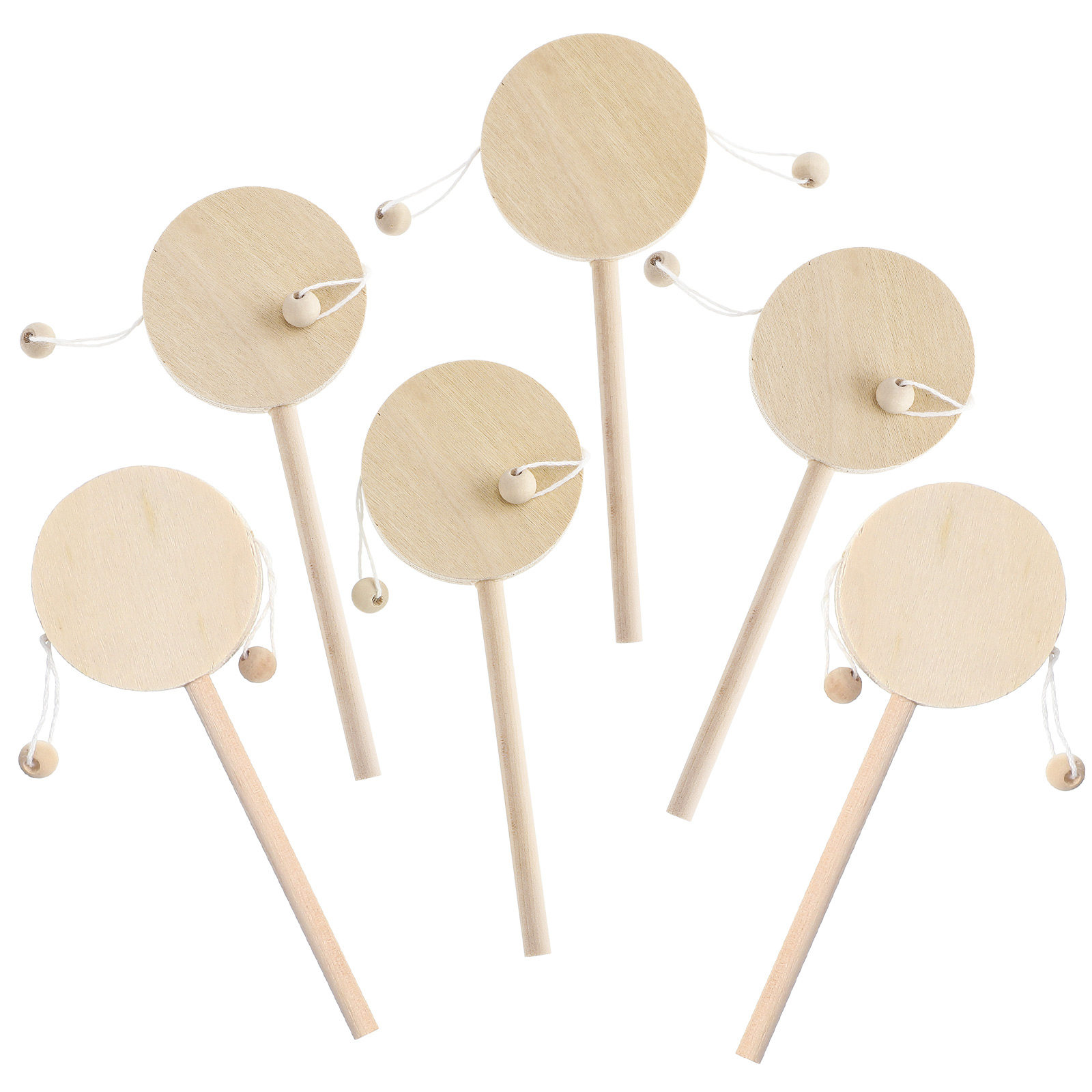 1 セット DIY 木製ガラガラドラム未完成ナチュラルペイン - Musical Instrument Diy For Kids のレビューと価格