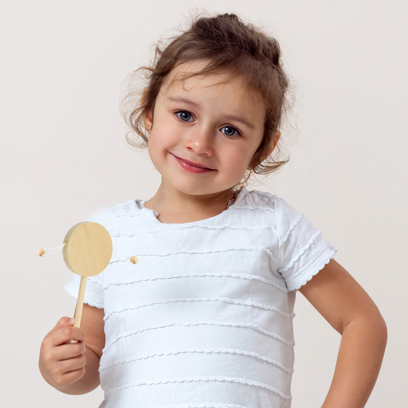 1 セット DIY 木製ガラガラドラム未完成ナチュラルペイン - Musical Instrument Diy For Kids のレビューと価格