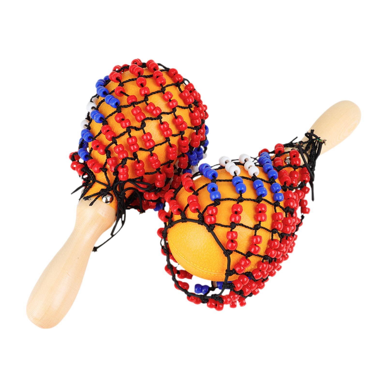 2x 木製マラカスサンドハンマー DIY ビーズネットハンド - Musical Instrument Net のレビューと価格