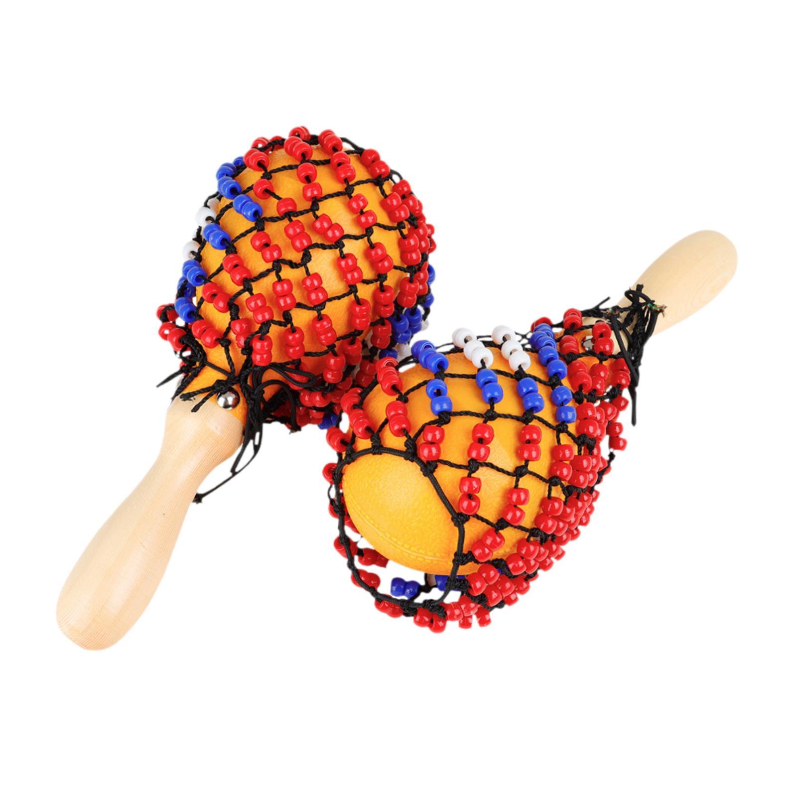 2x 木製マラカスサンドハンマー DIY ビーズネットハンド - Musical Instrument Net のレビューと価格