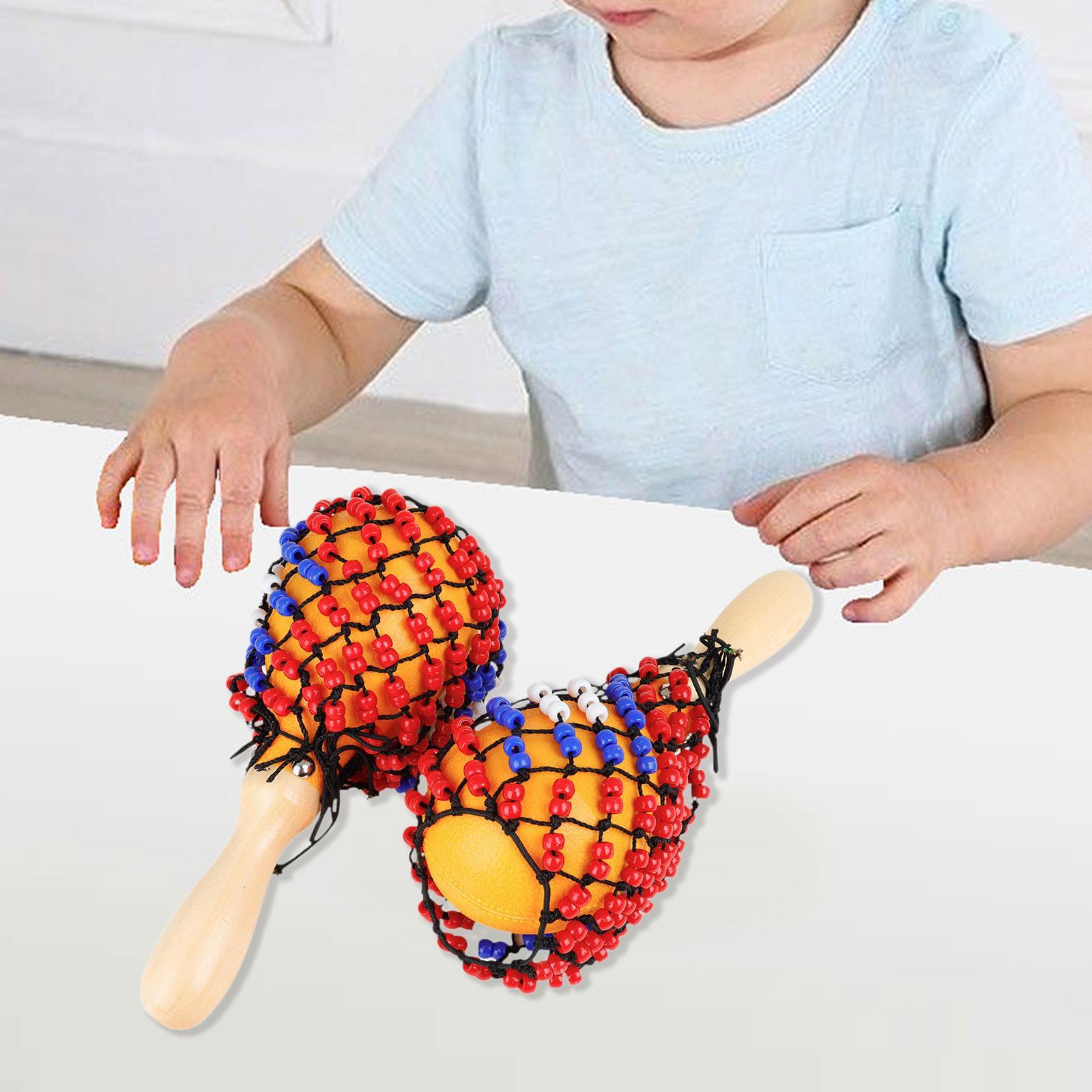 2x 木製マラカスサンドハンマー DIY ビーズネットハンド - Musical Instrument Net のレビューと価格